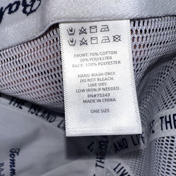 Tommy Bahama One Size Navy White Embroidered Mesh Back Unisex Ball Cap - Picture 5 of 5